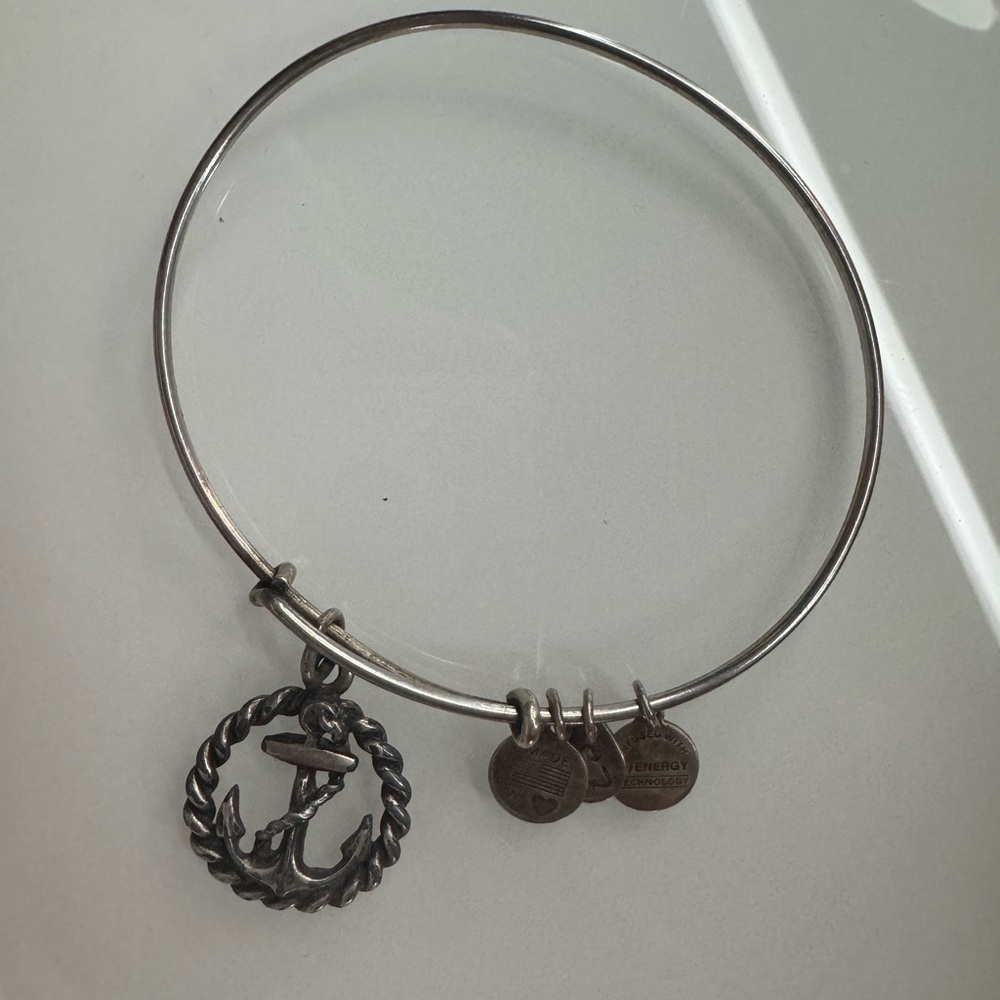 Alex and Ani Silvertone nautical anchor bangle